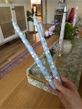 Hand painted taper candles